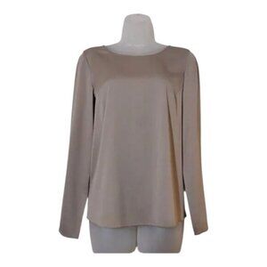 Armani Collezioni Silky Long-Sleeve Neutral Blouse - 4